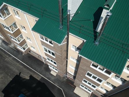 Сэндвич дымоход (утеплённый) из нержавеющей стали — фото с объекта